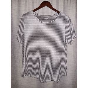 Old Navy Striped Black & White Tee Shirt Large